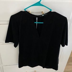 Suede black top